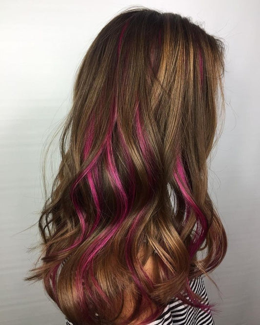 Mechas color fantasía(extensión sintética) keratina